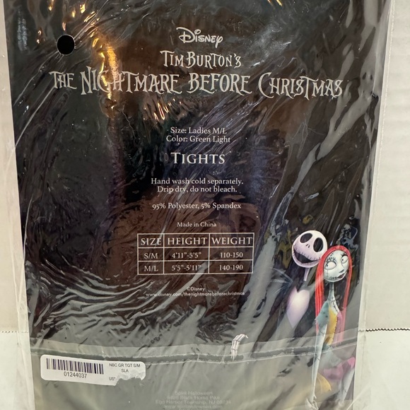 Disney Tim Burton's The Nightmare Before Christmas Tights Ladies M/L NEW NIP - Picture 4 of 5